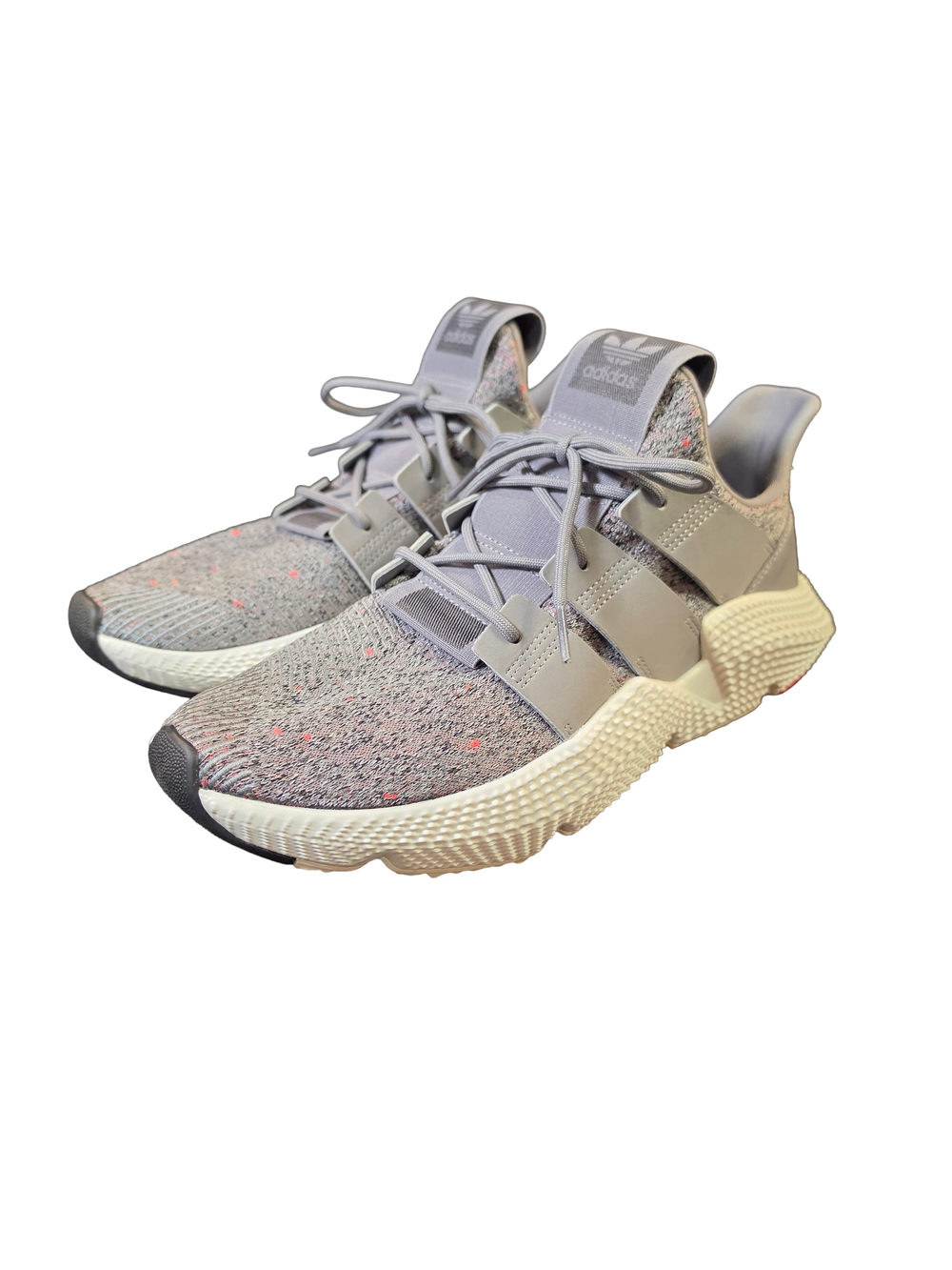 Adidas Prophere CQ3023 Mens Size 11 Gray White Solar Red Knit Sneakers Shoes